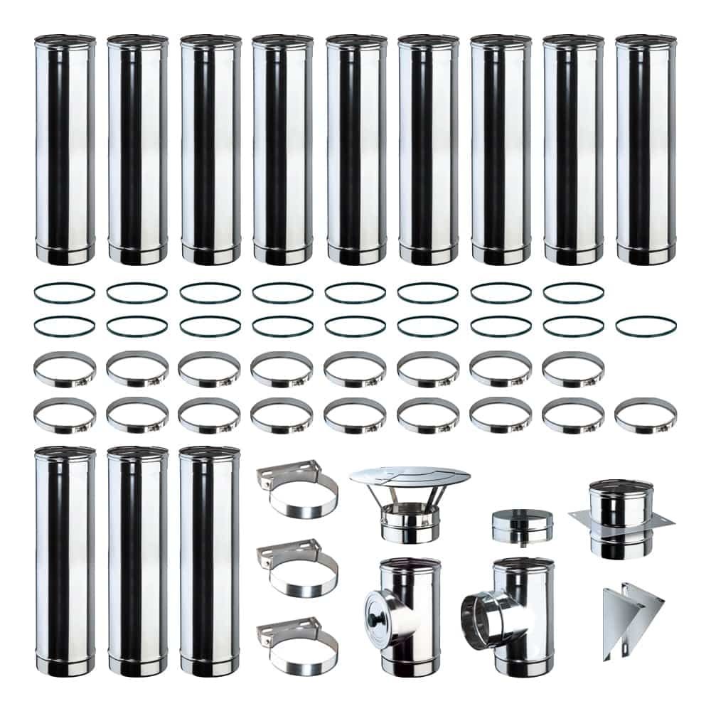 Kit Fumi Mono Parete in Acciaio Inox – Diametro 80