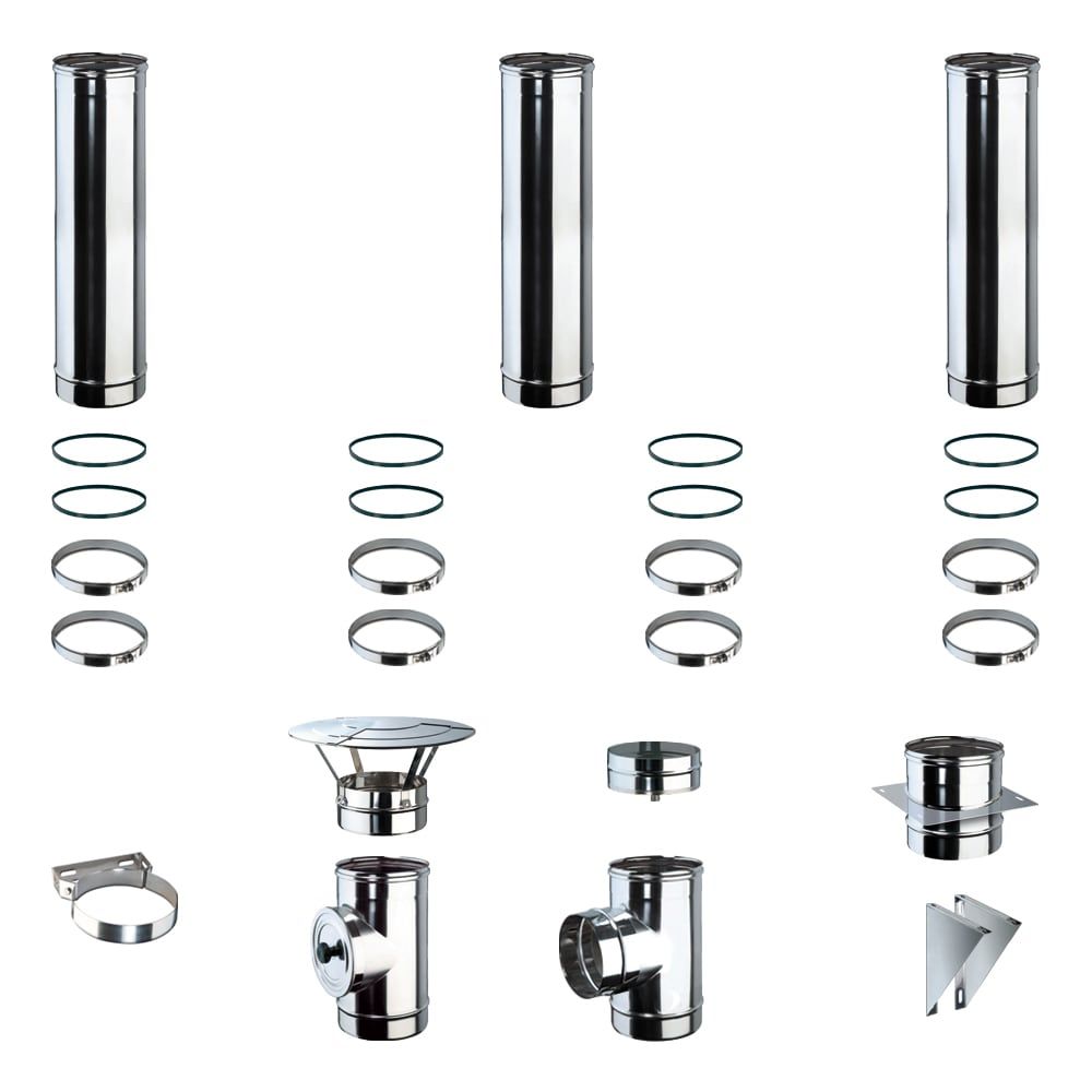 Kit Fumi Mono Parete in Acciaio Inox – Diametro 80