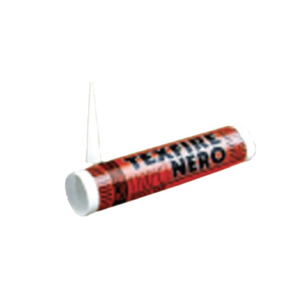 SIGILLANTE REFRATTARIO COLORE NERO 500g. Mastice sigillante a presa rapida e inodore. Temperatura massima di esercizio 1100 C. Classificato REI 180 non contiene amianto