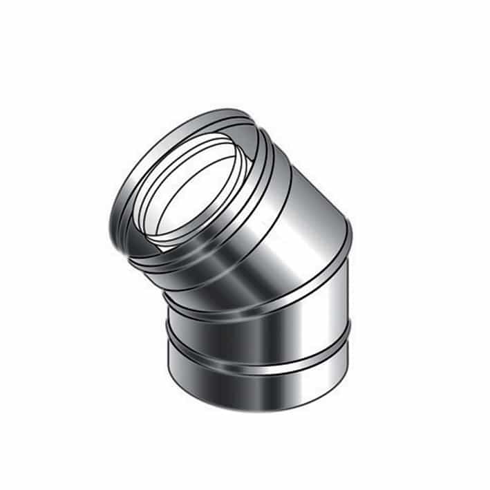 Porta Forno A Legna Gomito Inox Per Canna Fumaria A 45° – Perfetto Per Stufe E Camini! Curva Acciaio Inox Camino - Foto 5