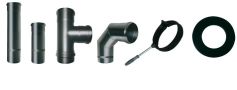 Kit tubi per stufe a legna e pellet in ferro smaltato nero